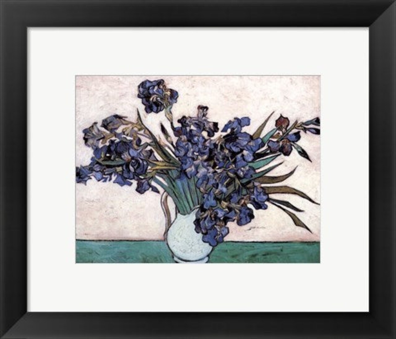 Framed Art Irises in Vase, c.1890 by Vincent Van Gogh Wall Decor 18x24 Artwork